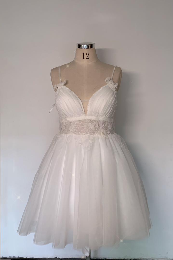 LWD - Mini Dress 7 Spaghetti Straps w/ Floral and Lace